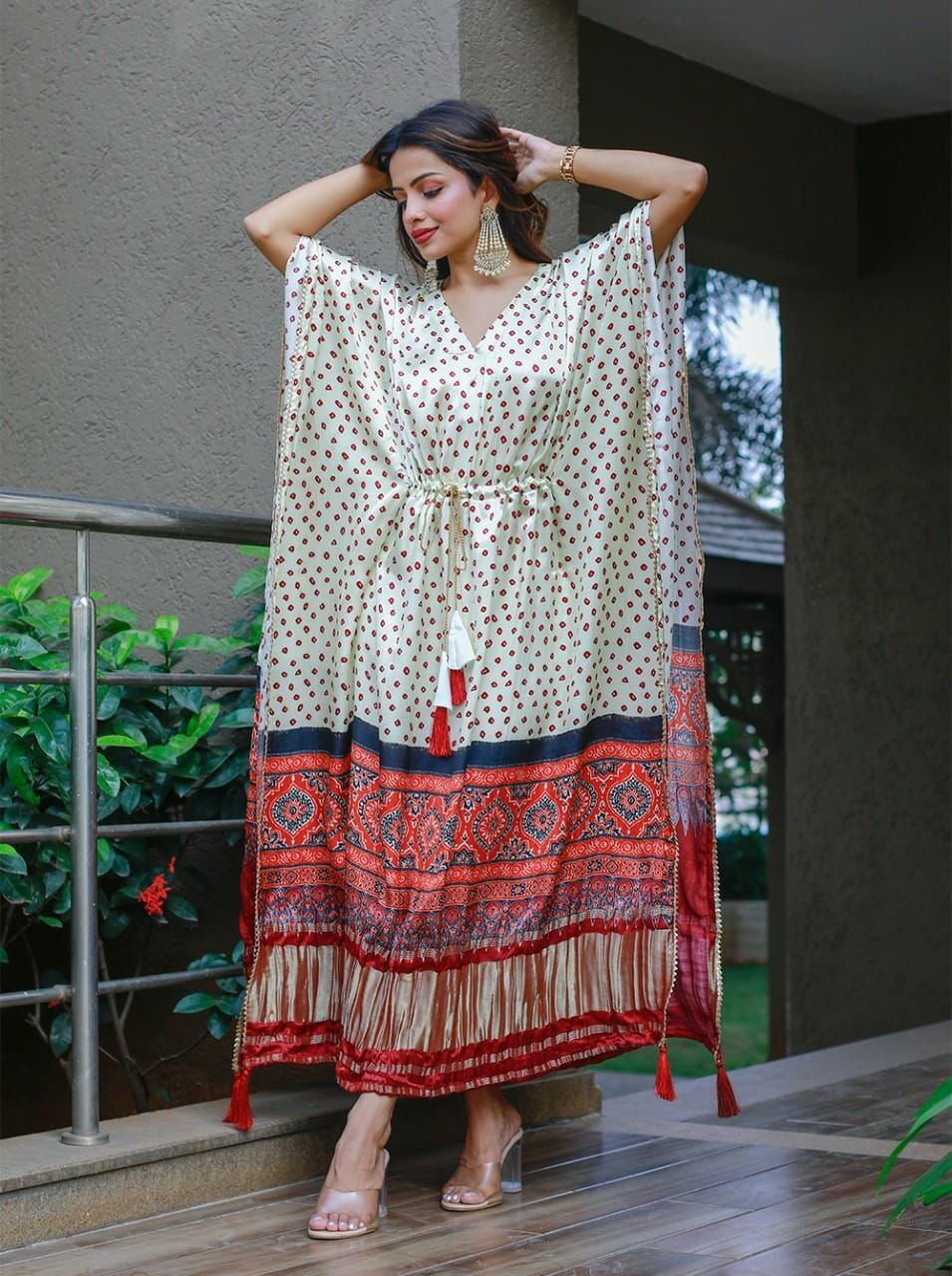 Satin Kaftan - Free Size, 28 Vibrant Colors | Digital Print, Short Sleeves, Non-toxic, All Season