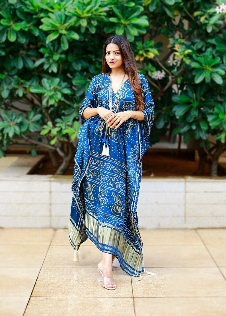 Satin Kaftan - Free Size, 28 Vibrant Colors | Digital Print, Short Sleeves, Non-toxic, All Season