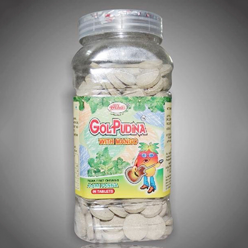 आम के साथ गोल पुदीना टैबलेट्स