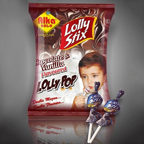 चॉकलेट और वनीला स्वाद वाले लॉलीपॉप