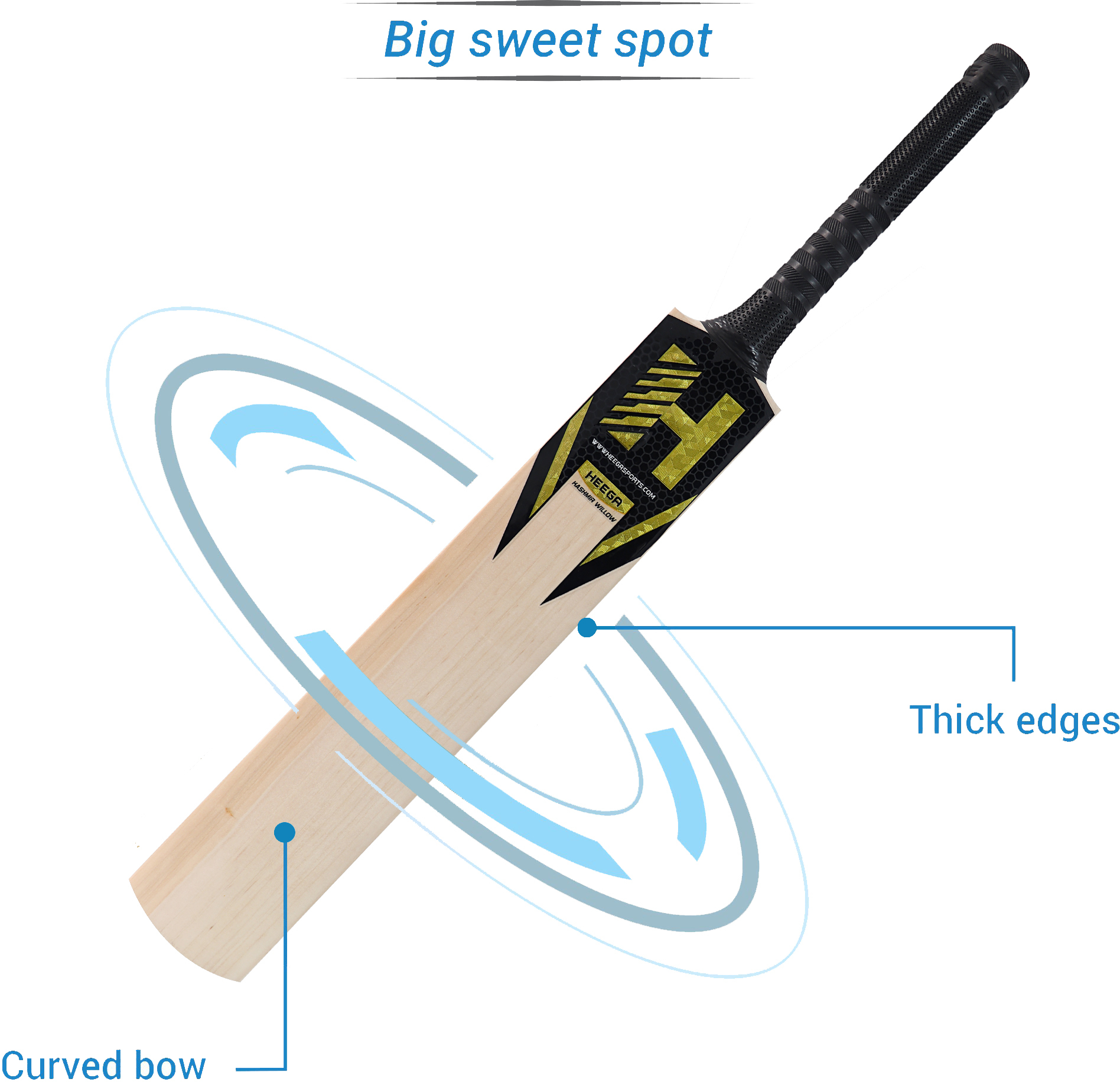 Wood Heega Kashmir Willow Bahubali Cricket Bat