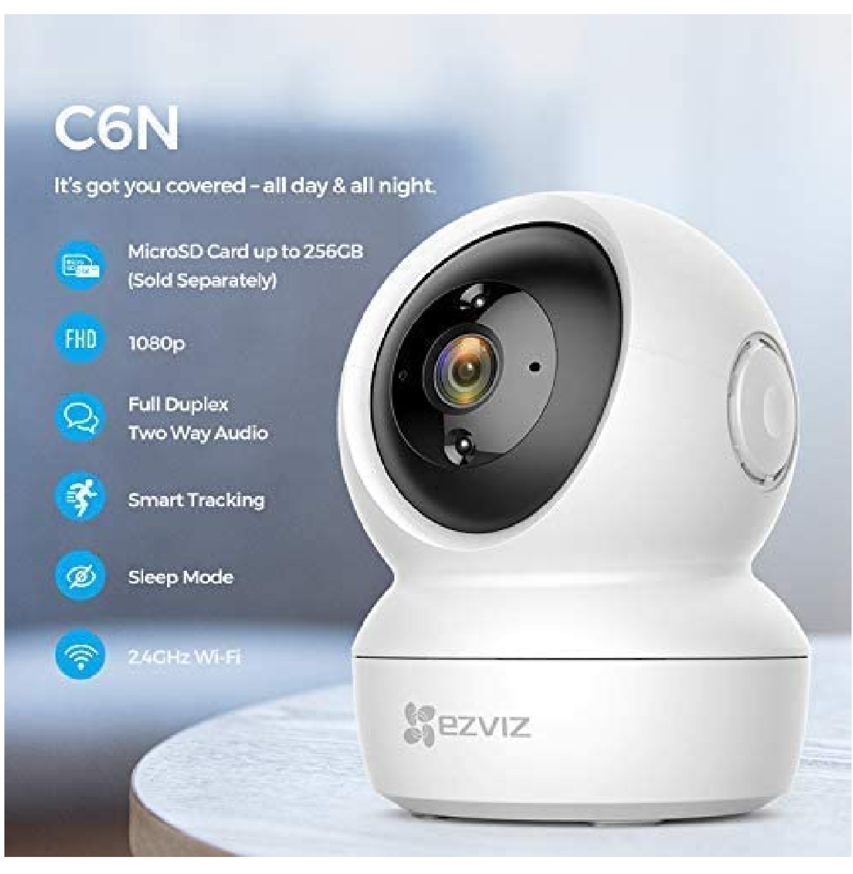 Hikvision Wifi 1080p Fhd 2mp 360a Viewing Area Security Camera -White