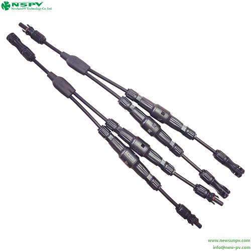 Black Nspv 1500vdc 2 To 1 Solar Cable Assembly With Fuse Solar Y Connector