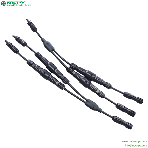 Black Nspv 1500vdc 2 To 1 Solar Cable Assembly With Fuse Solar Y Connector