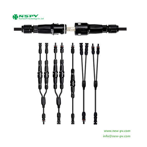 Black 2 To 1 Solar Cable Assembly Pv Inline Fuse With Solar Connectors 1500vdc