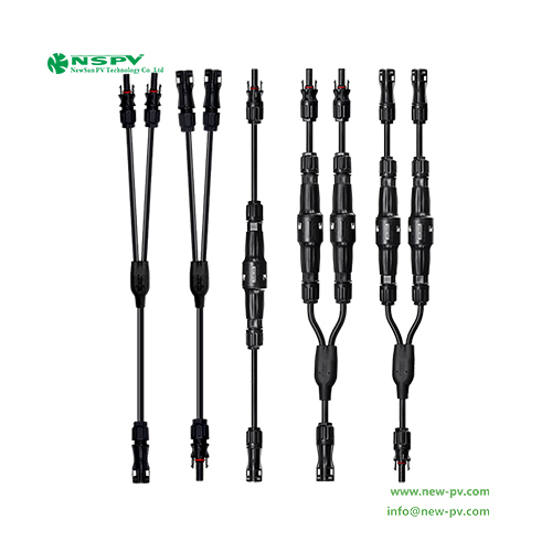 Black 2 To 1 Solar Cable Assembly Pv Inline Fuse With Solar Connectors 1500vdc