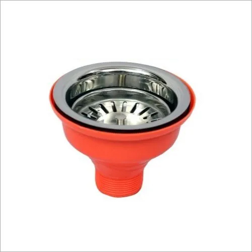 Kitchen Sink Waste Coupling - Stainless Steel, Round Shape, Glossy Silver Finish | Compact Design, Food Waste Blocking, Expert Quality Tested
