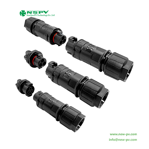 Waterproof 3p/4p/5p Solar Inverter Ac Connectors 500v With Tuv Certficate Solar Ac Wire Coupler - Color: Black