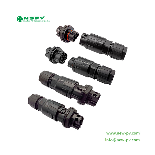 Waterproof 3p/4p/5p Solar Inverter Ac Connectors 500v With Tuv Certficate Solar Ac Wire Coupler - Color: Black