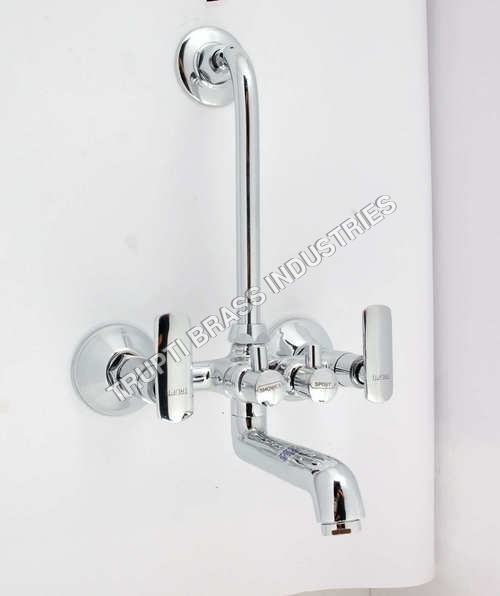 2 in 1 Wall Mixer - Stainless Steel | Round Shape, Pipe Fittings
