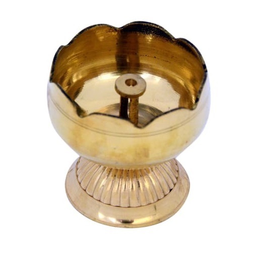 Brass Devdas Diya - Premium Brass Customizable Dimensions Elegant Gold Finish | Sturdy Lightweight Rust Proof Easy To Clean Handcrafted Artisan Design