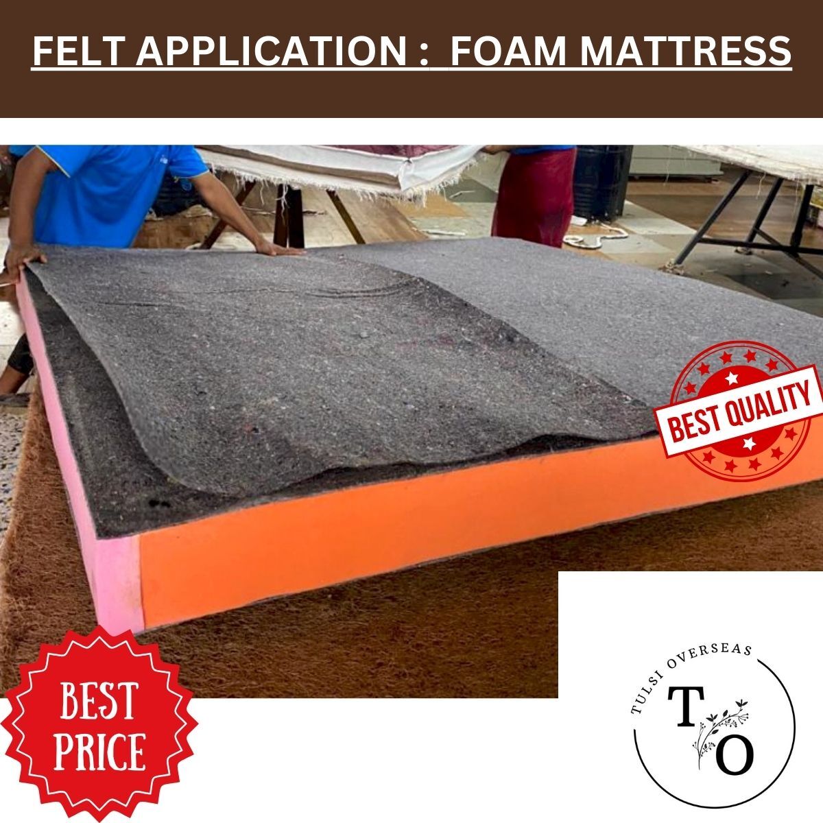 Hard Cotton Felt - Acrylic/cotton/polyester Blend, Any Size, Mixed Color, Resilient Padding For Enhanced Mattress Comfort And Support