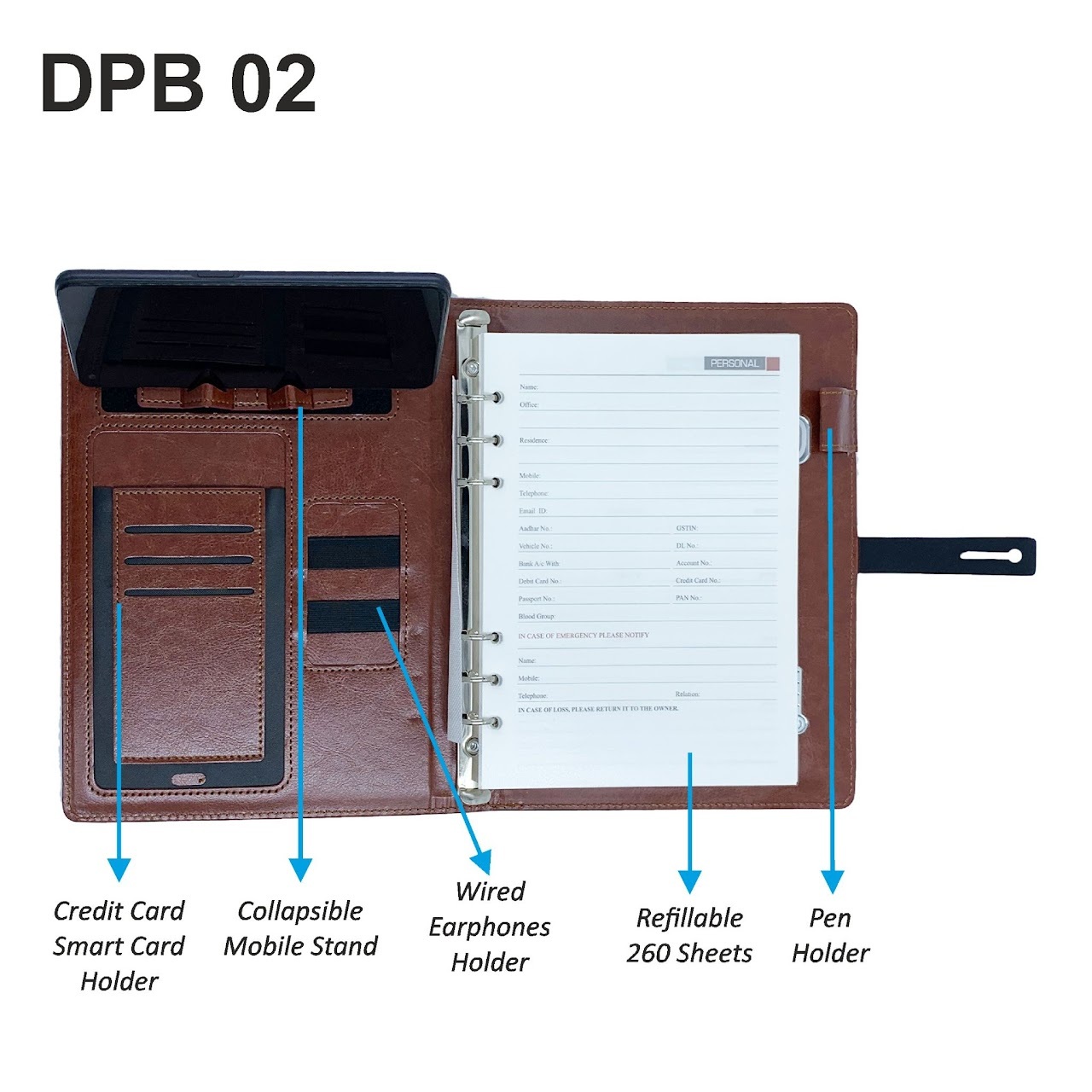 Diary With 8000 Mah Powerbank- Dpb02