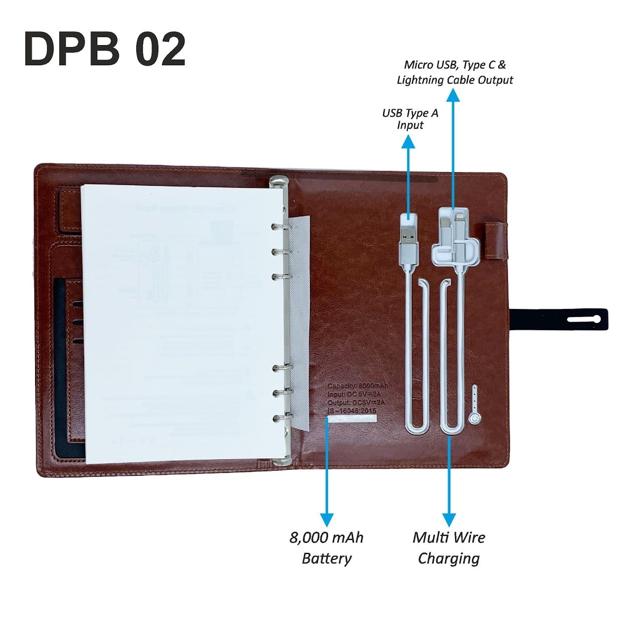 Diary With 8000 Mah Powerbank- Dpb02