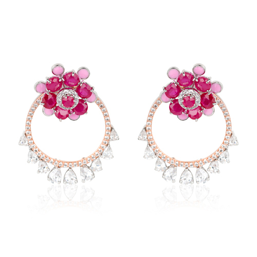 Diamond Graceful Swirls Earring