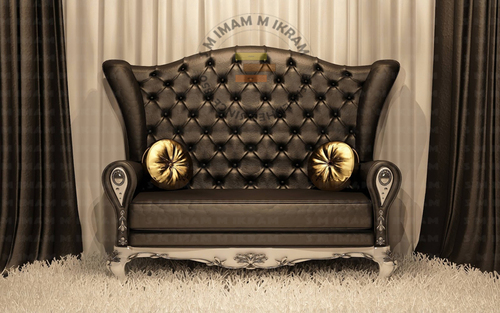 वुडन इंग्लिश स्टाइल रेक्सीन फ़िनिश हाई क्वालिटी वाला वुडन सोफा