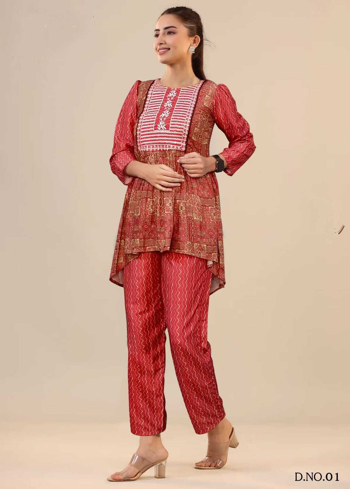 Girls Western Wear Coat Set - Cotton Muslin With Original Mirror Work, Sizes M, L, Xl, Xxl | Non-toxic, Washable, All-season Ethnic Print Design