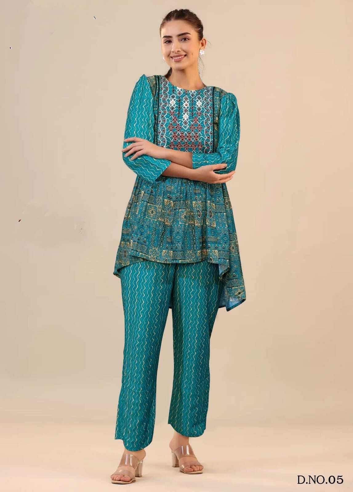 Girls Western Wear Coat Set - Cotton Muslin With Original Mirror Work, Sizes M, L, Xl, Xxl | Non-toxic, Washable, All-season Ethnic Print Design
