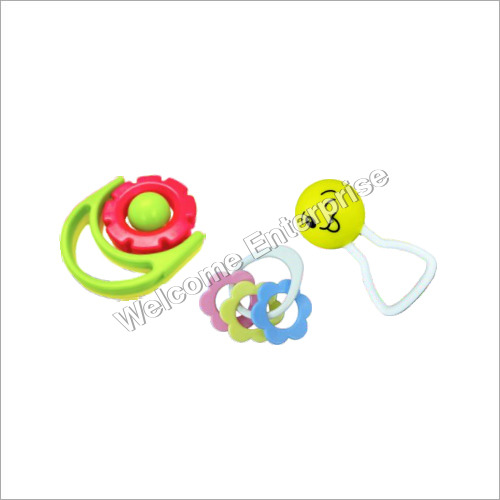 No-20328 Baby Rattles And Teethers 3 Pcs Set - Plastic Material , Ideal For Engaging Baby Playtime And Soothing Teething Discomfort