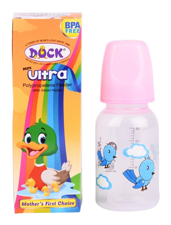 Ultra Feeder Mini - Polypropylene Feeder, 0-18 Months | Bpa Free, Unique Shape For Comfortable Feeding, Includes Silicone Nipple & Key Teether