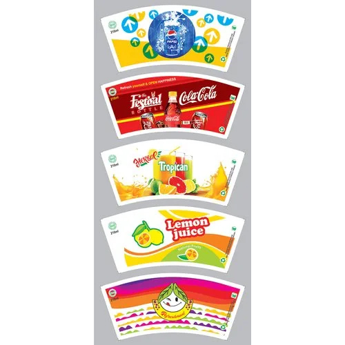 210 Ml Paper Cup Blanks - Cup-stock Of Wesco Brand, Multicolor Printed Design | High Quality Material, Ideal For Making Paper Cups