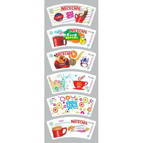 Disposable Paper Cup Raw Material - Paper, 100 Ml Size, Multicolor Design, Printed Pattern, High Quality For Hot Beverages, Custom Branding Options