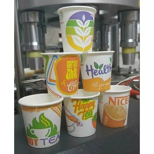80ml Printed Paper Cup - Paper, 80 Ml Capacity, Multicolor Design | High Quality, Ideal For Tea, Parties, And Shops