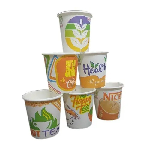80ml Printed Paper Cup - Paper, 80 Ml Capacity, Multicolor Design | High Quality, Ideal For Tea, Parties, And Shops