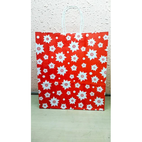Printed Paper Shopping Bag - Kraft Paper, Various Sizes Available, Multicolor Printed Designs, Eco-friendly, Reinforced Handles For Strength