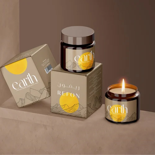 Candle Packaging Box - Laminated Material, Customized Size | Glossy Finish, Unique Embossed Design, Durable With Warranty