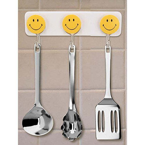 Self Adhesive Smiley Face Wall Hooks (Pack Of 3) (1111)