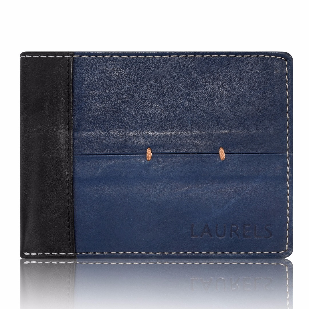Black Leather Bi Fold Wallet