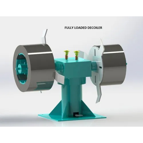 Green Single Phase Double Head Decoiler