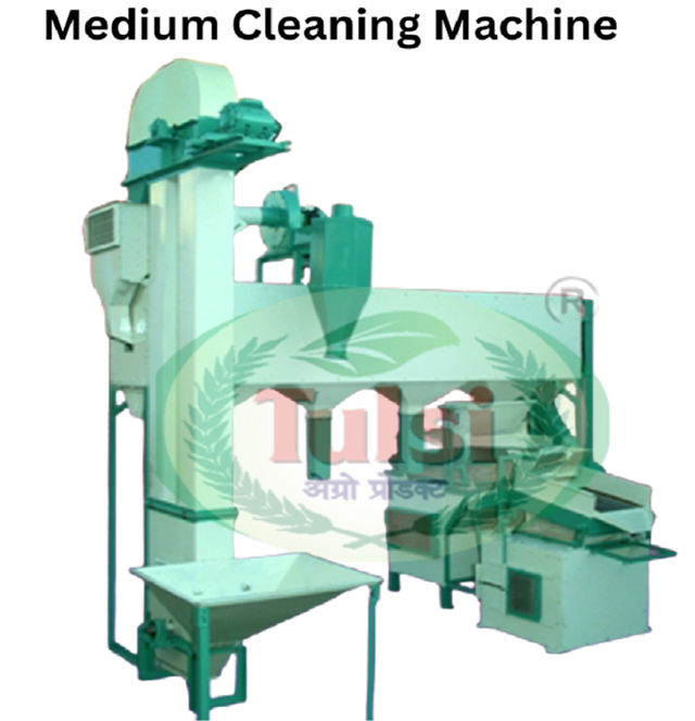 Medium Cleaning Machine - Stainless Steel, 17x12x15 Feet, White And Green | 1200 Kg/hr Capacity, Low Noise Operation, Easy To Use Feed Control