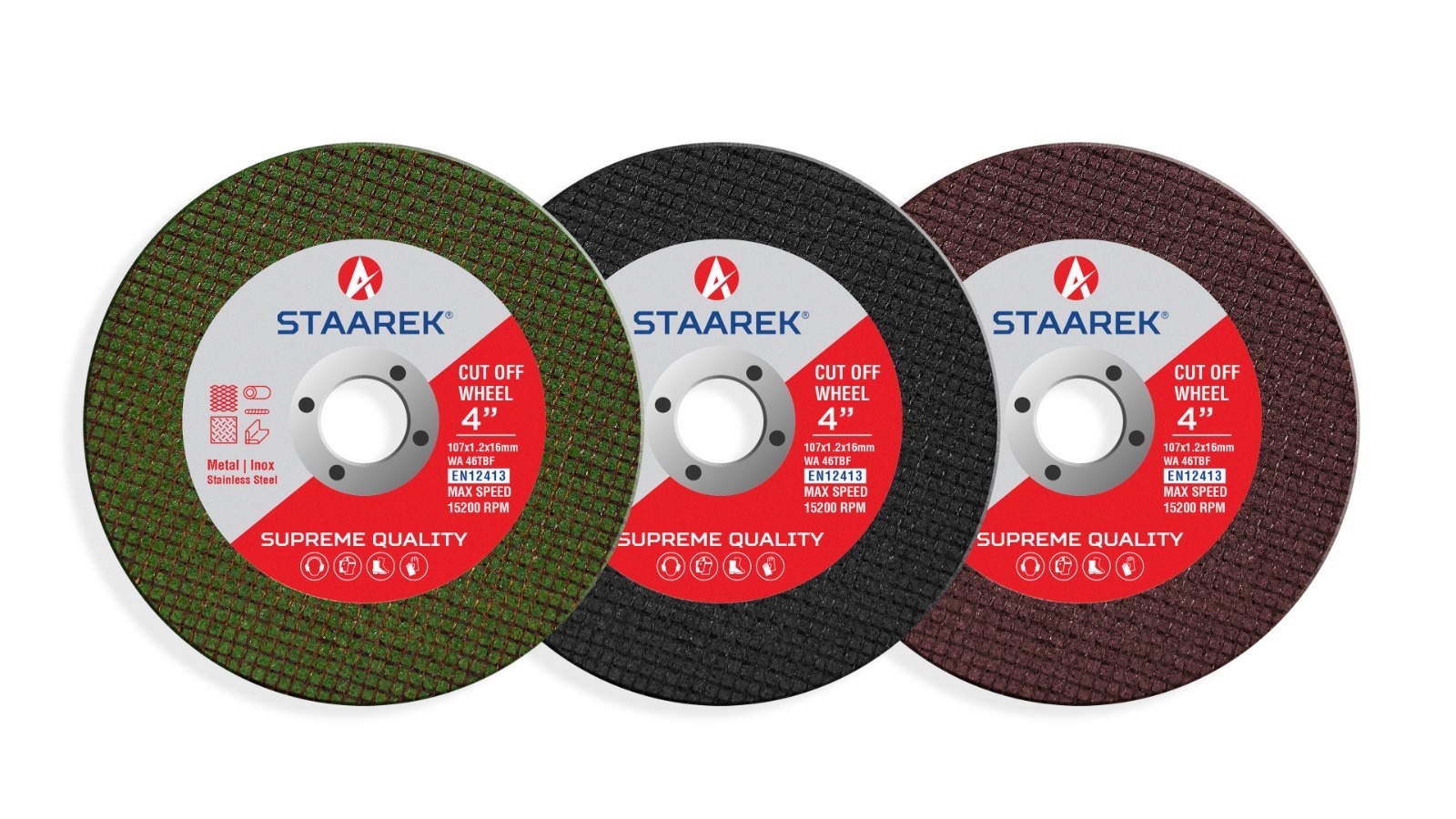 Staarek Cut-off Wheel - 14" X 350mm X 2.8mm | Supreme Quality, Effortless Usage, Ideal For Cutting Hard Metal, Available In Green, Brown, Black, Red