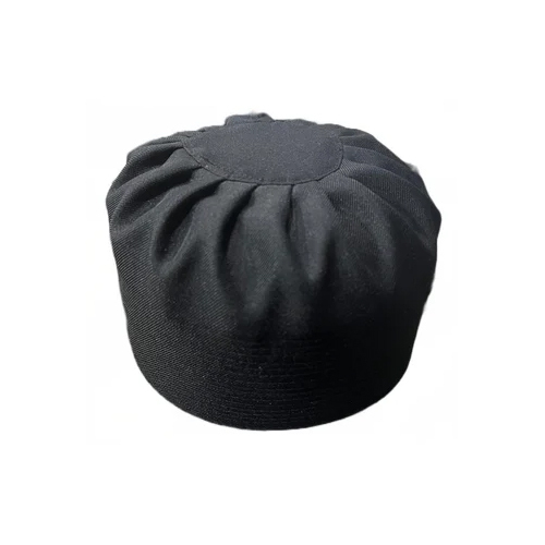 Taj Hakkani Cap - Cotton, Machine Washable, Sleek Black Color, Plain Pattern, Ideal for Men