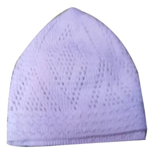White Damishk Border Jali Cap