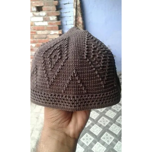 Cream Damishk Border V Design Cap