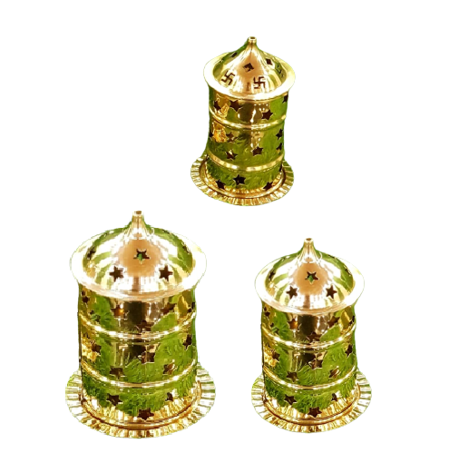 Brass Jali Diya - Handmade Brass, Lightweight Gold Finish, Religious Design | Acid Resistant, Corrosion Resistant, Uv Resistant, Easy To Clean
