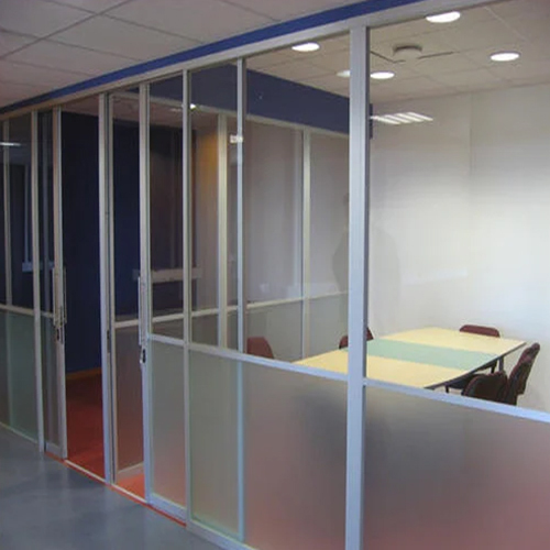 Aluminium Office Partition - Rigid Alloy, Different Grades | Polished Silver Finish, Warranty Included