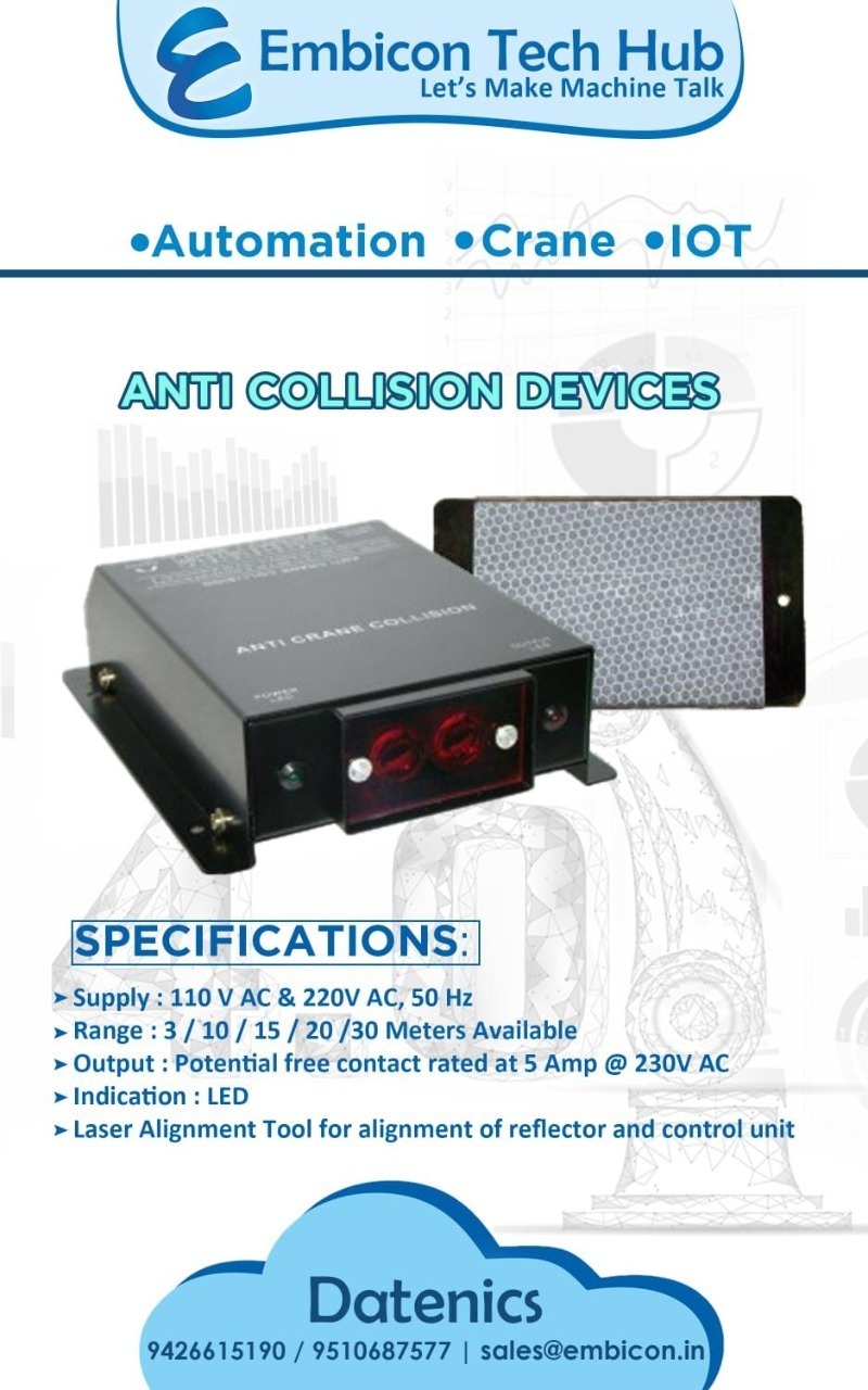 Anti Collision Device For Cranes Lifting Capacity: 150 Kilograms (Kg)
