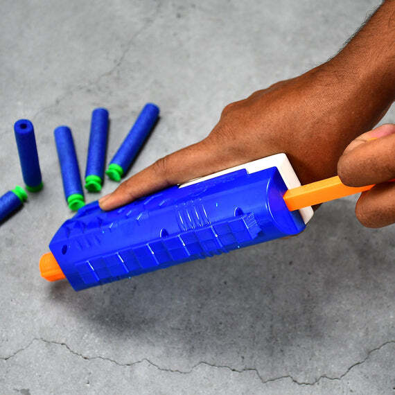 Hi-arm Gun With 10x Foam Suction Bullet - Abs Plastic, 25x28x6 Cm | Easy Pull-back Action, Quick Load Chamber, Safe Fun For Ages 8+
