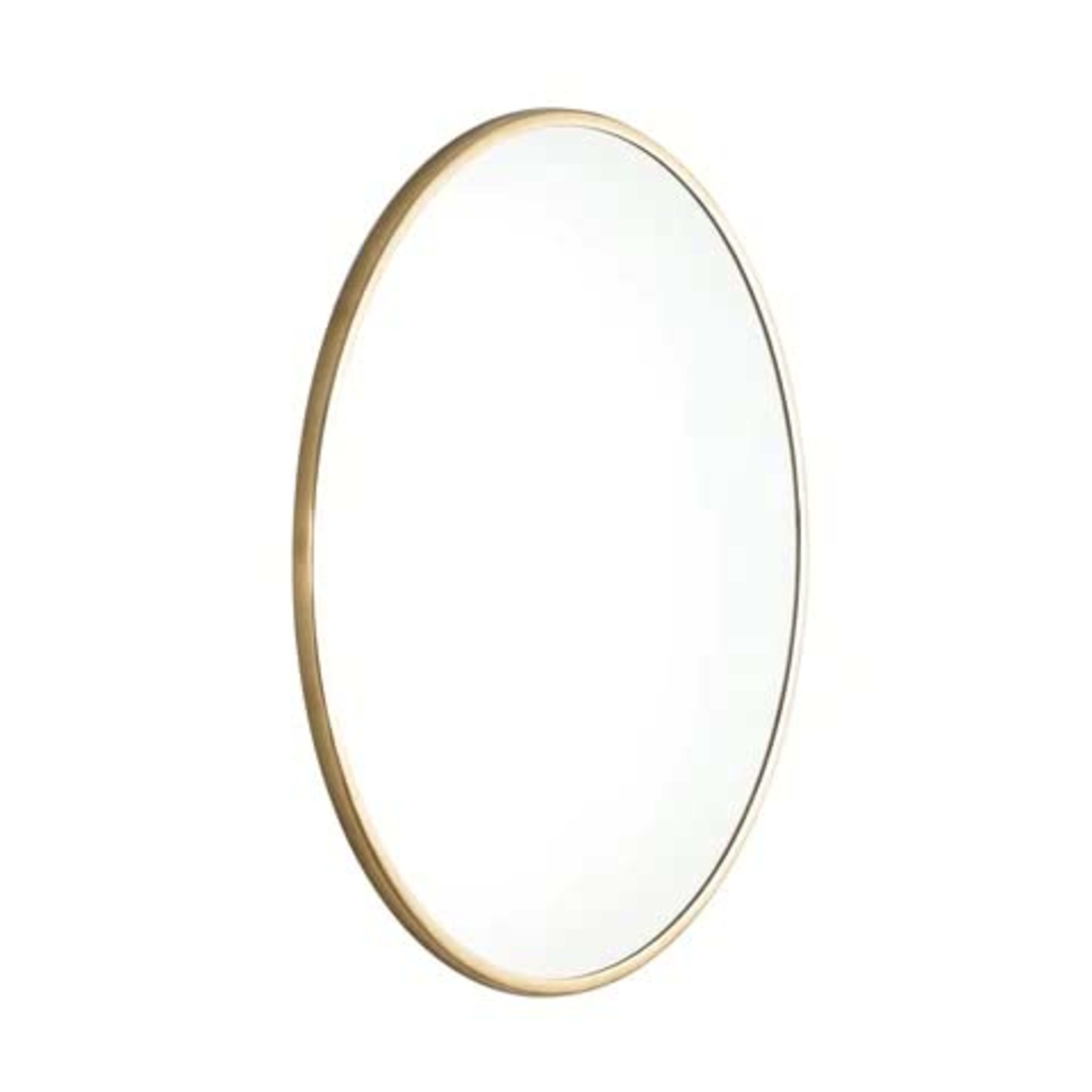 Agi Vanity Round Wall Mirror - 28x28 Inches Gold Metal Frame | Handcrafted Iron, Durable Clear Glass, Minimalist Design