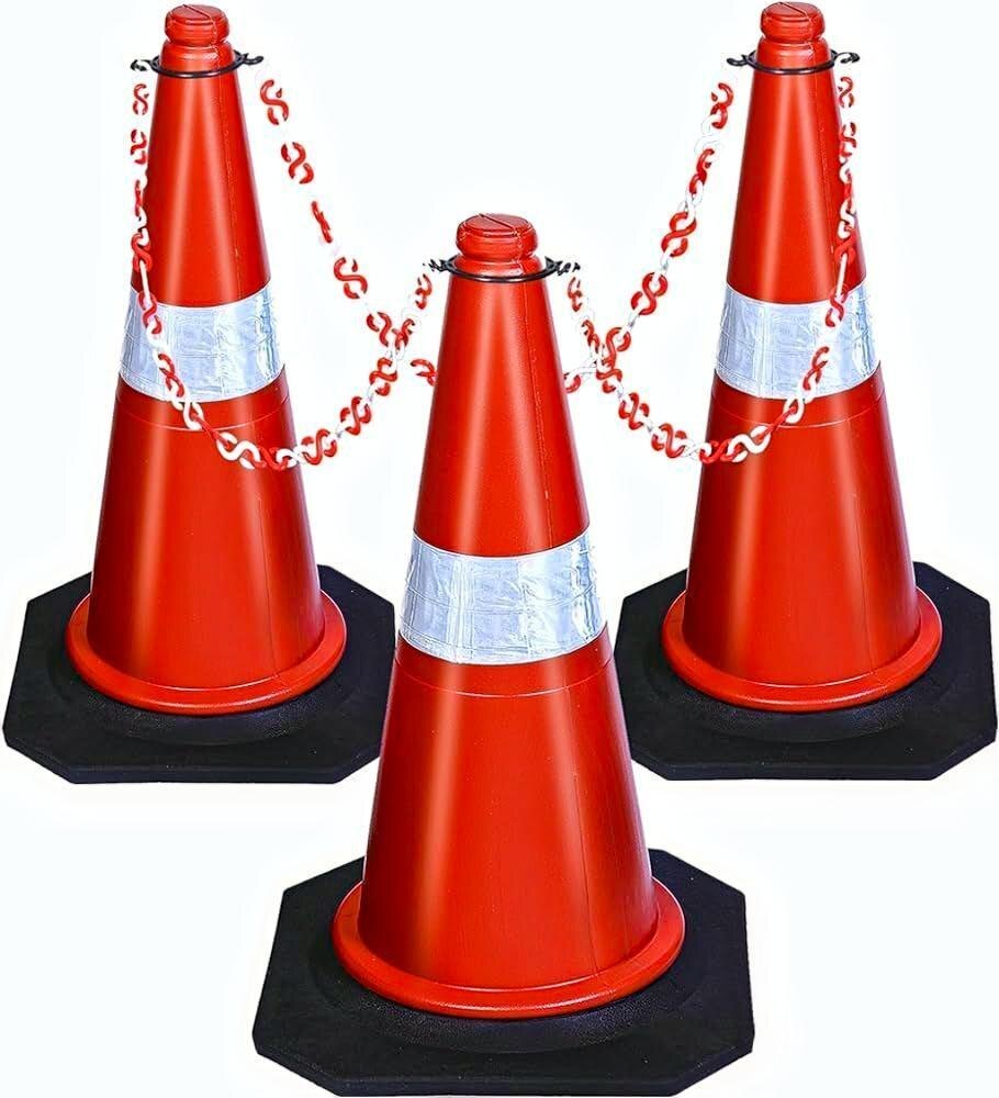 Road Safety Cones (750 Mm Round Base) - Color: Red