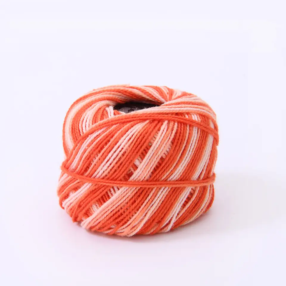 Variegated Crochet Thread Cotton Thread Balls Cotton Embroidery Thread Rainbow Color Cross Stitch Thread Embroidery Yarn - Attributes: Low Shrinkage