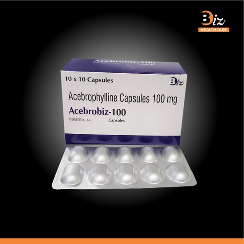 Acebrophylline 100mg - 100mg Capsules | Bronchodilator for Asthma & COPD Management, Suitable for Adults, 10 Strips of 10 Capsules