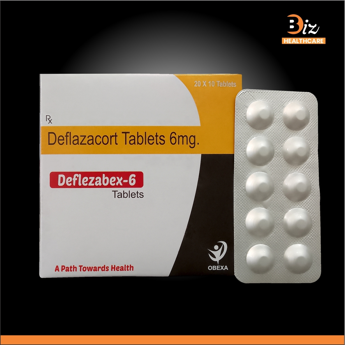Deflazacort 6mg - 10 Tablets Per Strip, Synthetic Corticosteroid For Inflammation And Autoimmune Diseases
