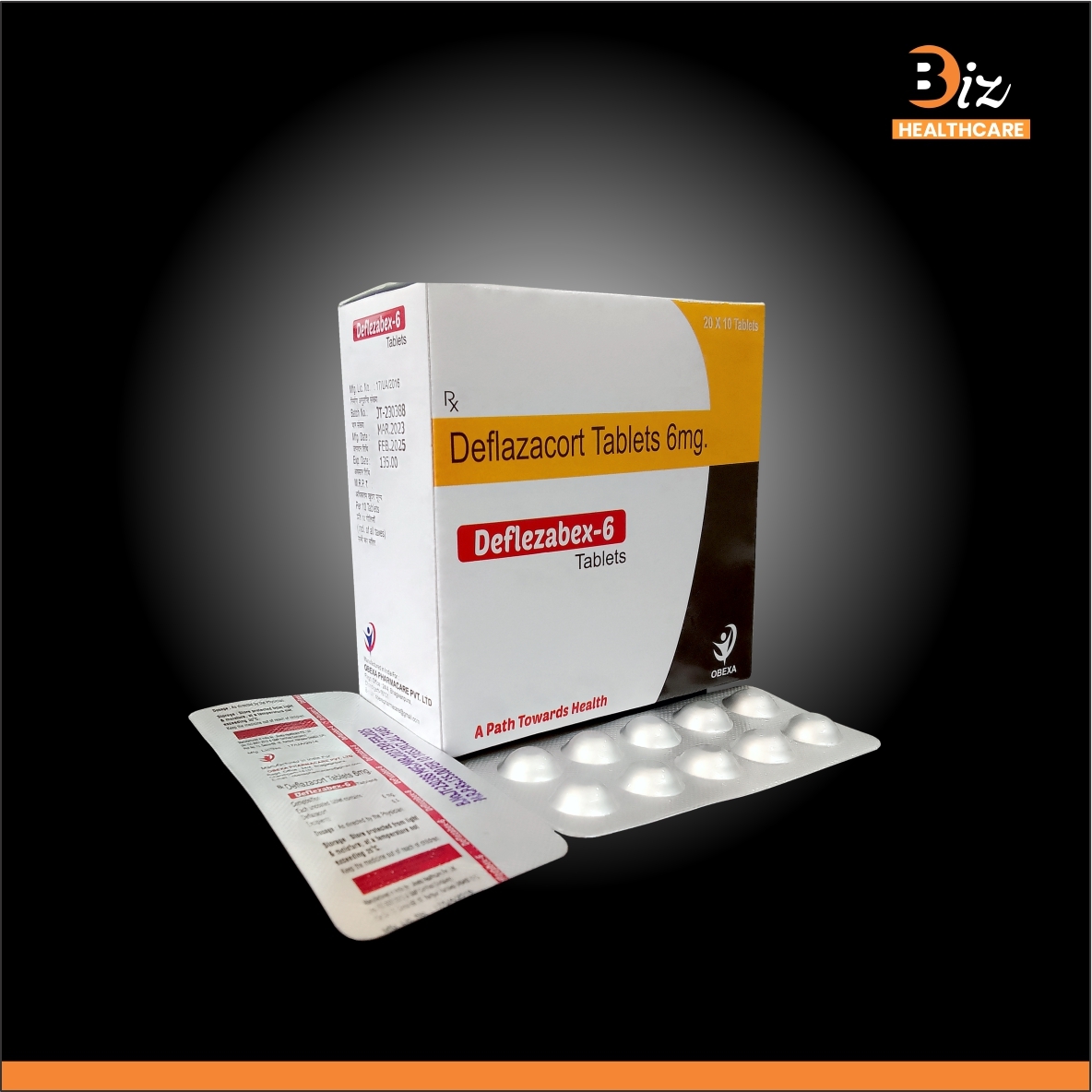Deflazacort 6mg - 10 Tablets Per Strip, Synthetic Corticosteroid For Inflammation And Autoimmune Diseases