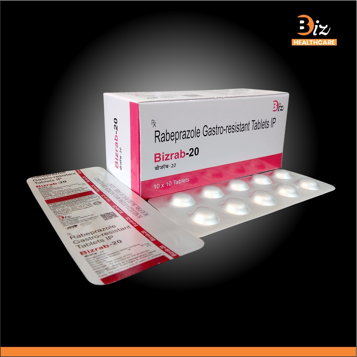 Rabeprazole 20mg - 20mg Tablet, 10 Strips Of 10 Tablets Each | Proton Pump Inhibitor For Gerd, Ulcers, Acid Reflux, Suitable For Adults And Teens