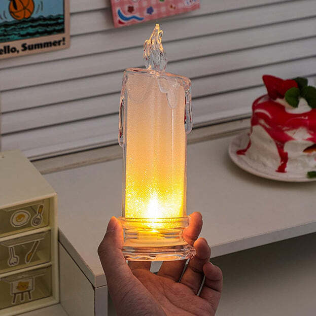 White Led Flameless Candles Battery Operated Pillar Candles Flickering Realistic Decorative Lamp (8437)